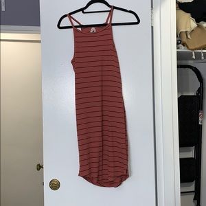 Striped straight midi dress